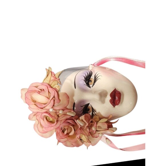 Kathleen H. Thomas Hand Painted Ceramic Face Mask Decoration - Picture 6 of 9